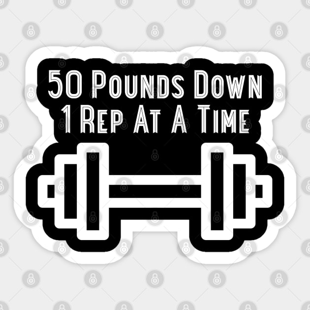 50 Pounds Down Body Transformation Weight Loss Sticker by sewandtell